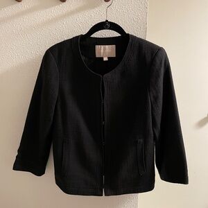 Banana Republic Black Cropped 3/4 Sleeve Jacket Blazer 6 Petite 6P